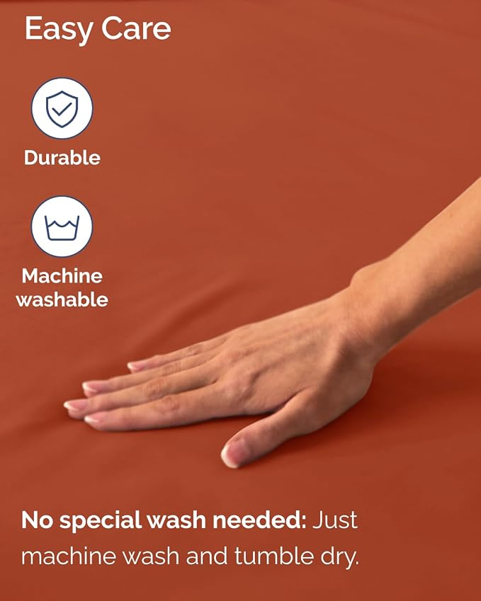 2 Pack Extra Deep Twin XL Fitted Sheets with Deep Pockets - Terracotta | Hotel Luxury Bottom Fitted Sheets Only, Soft, Fade & Wrinkle Free, Breathable & Comfy, All Around Elastic Fitted Sheets