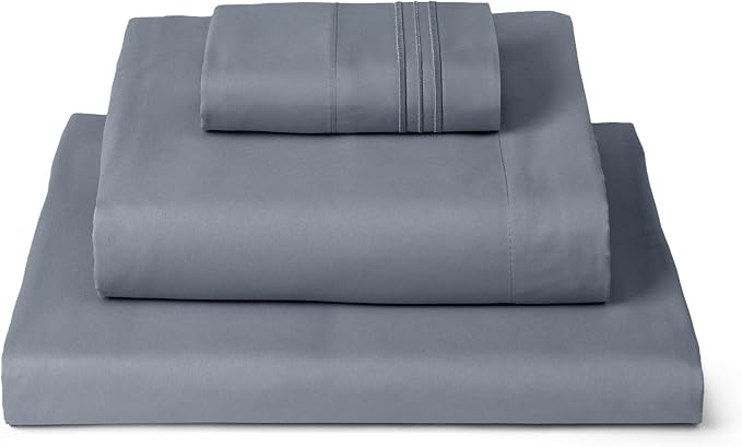 Mellanni Iconic 3-Piece, Ultra Soft Sheet Set (Twin XL, Mineral Gray) | 10M+ Sleepers. Lab-tested: Sleeps Cool, Stays Bright, Strong, Smooth. Good Housekeeping Best Bedding, 7 yrs running.