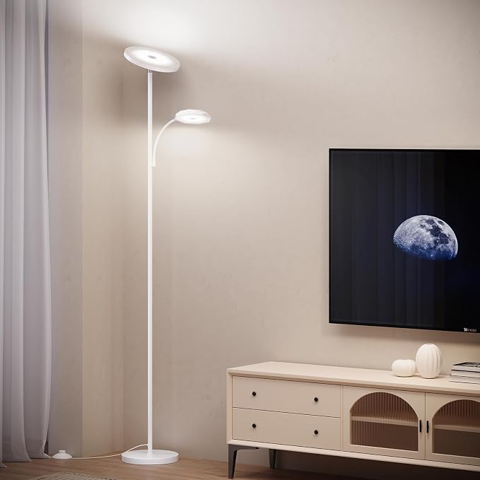 SUNMORY Floor Lamps for Living Room，LED Standing Lamp with Remote Control | 48W/4200LM Super Bright, 69" Tall Floor Lamp with Stepless Dimmable, Modern Torchiere Reading Lamp for Bedroom, Office