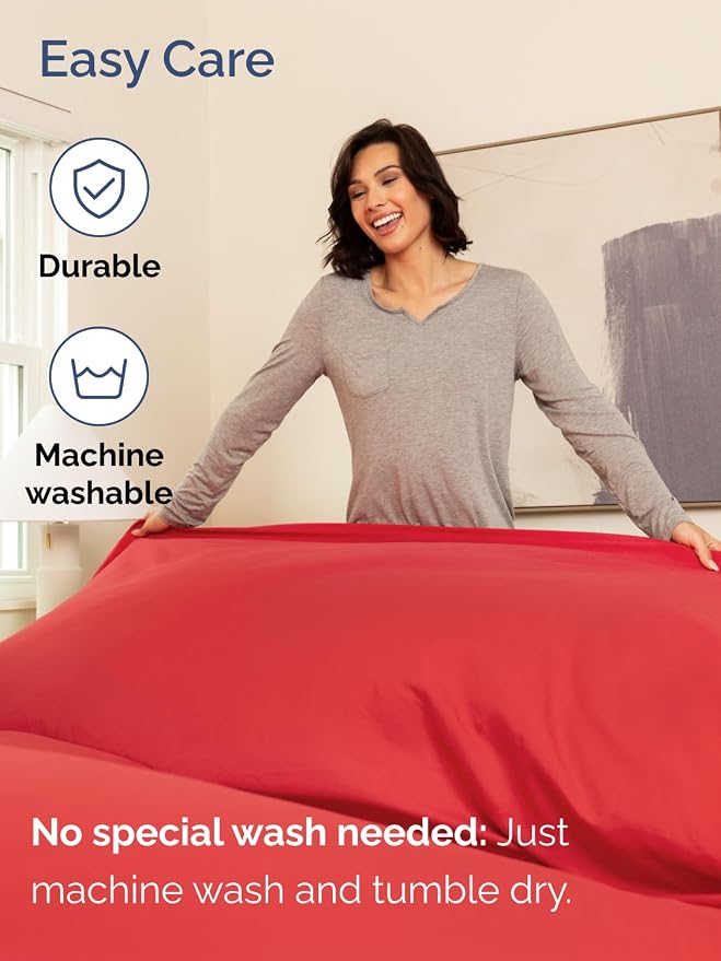 Extra Deep Queen Sheet Set - 6 Piece Breathable and Cooling Sheets - Red | Hotel Luxury Bed Sheets Set, Easy & Secure Fit, Ultra-Soft, Wrinkle & Fade Free, Comfy Sheets Set with Extra Deep Pockets