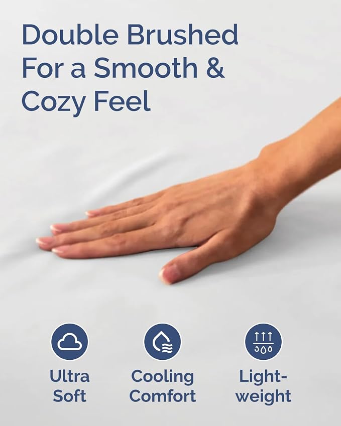 Extra Deep Flex Top Split Head King Sheet Set - 6 Piece Breathable and Cooling Sheets - Hotel Luxury Bedding for Women, Men, Kids & Teens - Easy Secure Fit - Extra Deep Pockets - Antique White