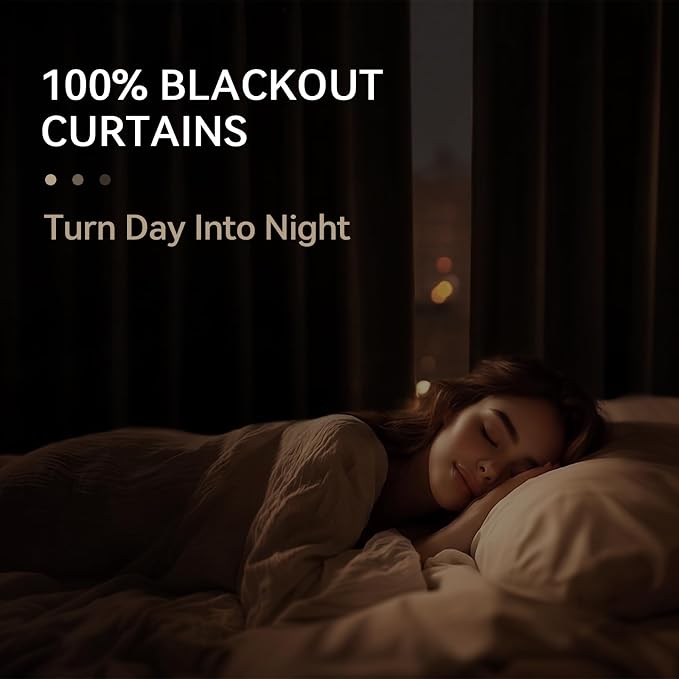 Faux Linen Total Blackout Curtains for Bedroom 102 Inches Long, Dark Brown | 100% Blackout Shield, Back Tab/Rod Pocket Living Room Drapes, Thermal Insulated Blackout Curtains 2 Panels Set, 50"W x 102"L