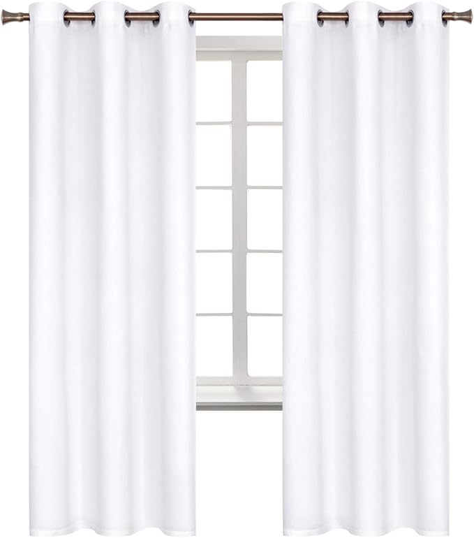 BGment Pure White Room Darkening Curtains 72 Inch for Bedroom - 2 Panels | Grommet Top, Light-Blocking, Sunblock, Thermal Insulated, Window Drapes for Kids Boys Room, 42x72 Inch