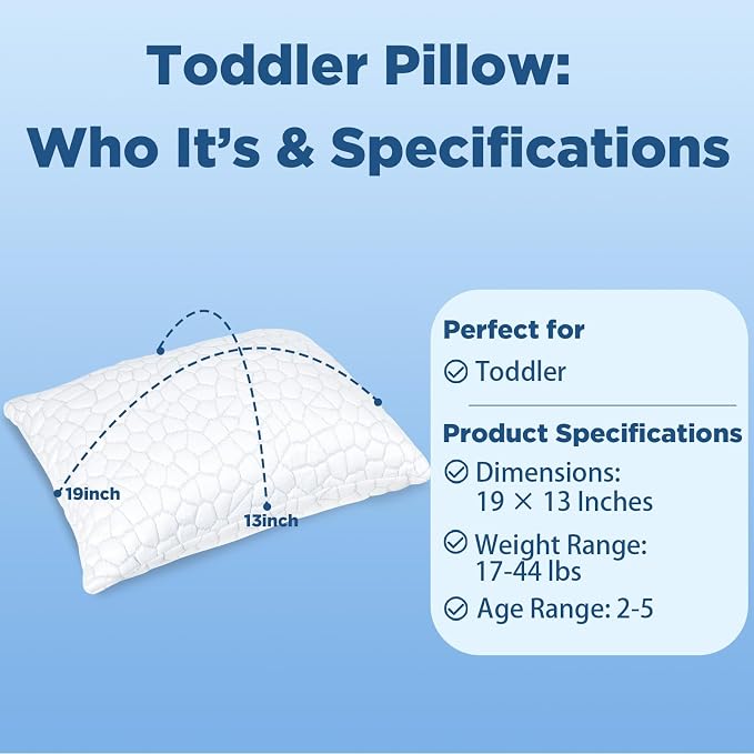 SUPA MODERN Cooling Bed Pillows for Sleeping 1 Pack Shredded Memory Foam Pillows Adjustable Cool Pillow for Side Back Stomach Sleepers Luxury Gel Pillows Toddler Pillow with Washable Removable Cover