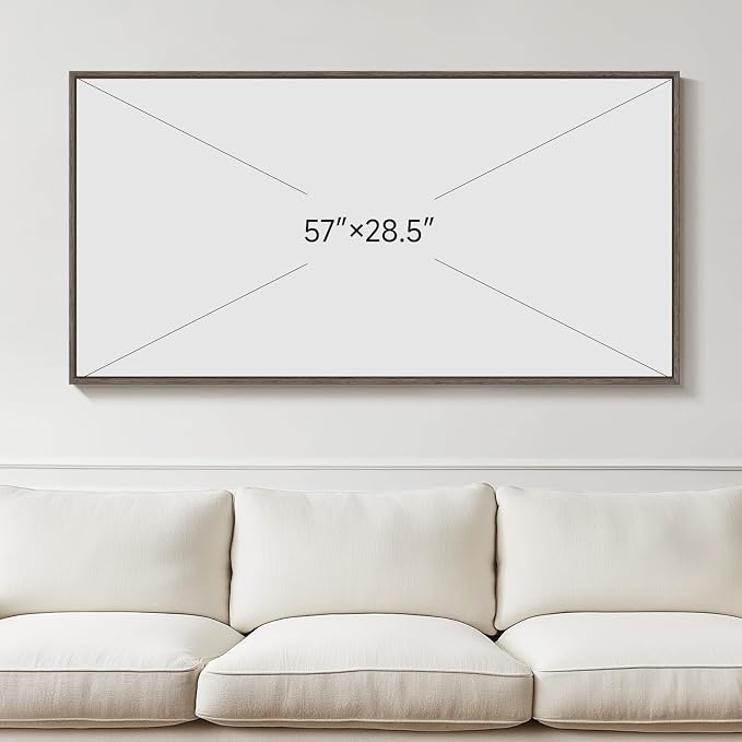 Large Framed Neutral Abstract Wall Art for Living Room, Horizontal 60x30 In | Modern beige brown pictures, Canvas prints, Wood frame, Minimalist artwork for walls, Wall decor for bedroom dining office