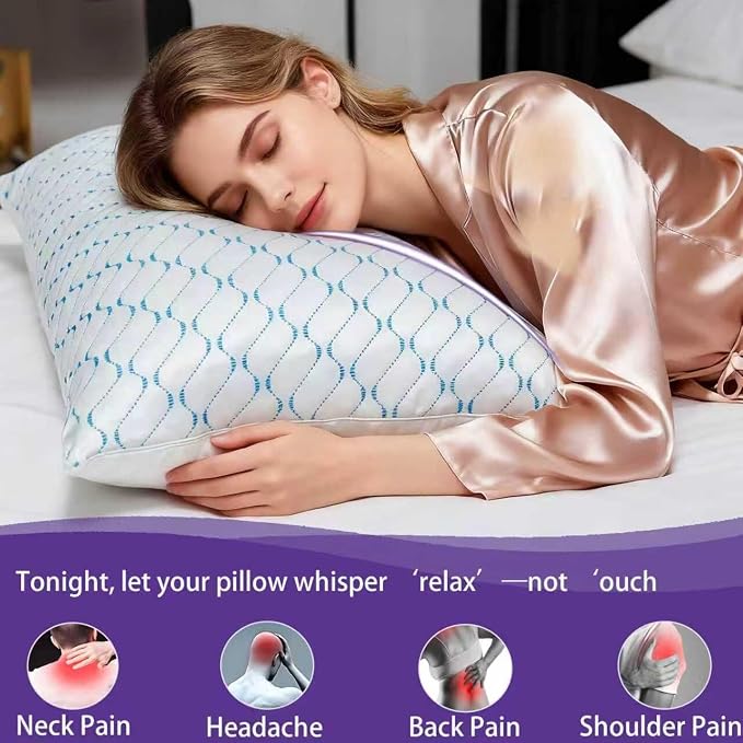 Memory Foam Pillows Queen Size Set of 2,Cooling Pillow for Side Sleepers | Adjustable Firm Pillow,Breathable Washable Removable Covers, for Hot,Side,Back,Stomach Sleeper,Relieve Shoulder Neck Pain