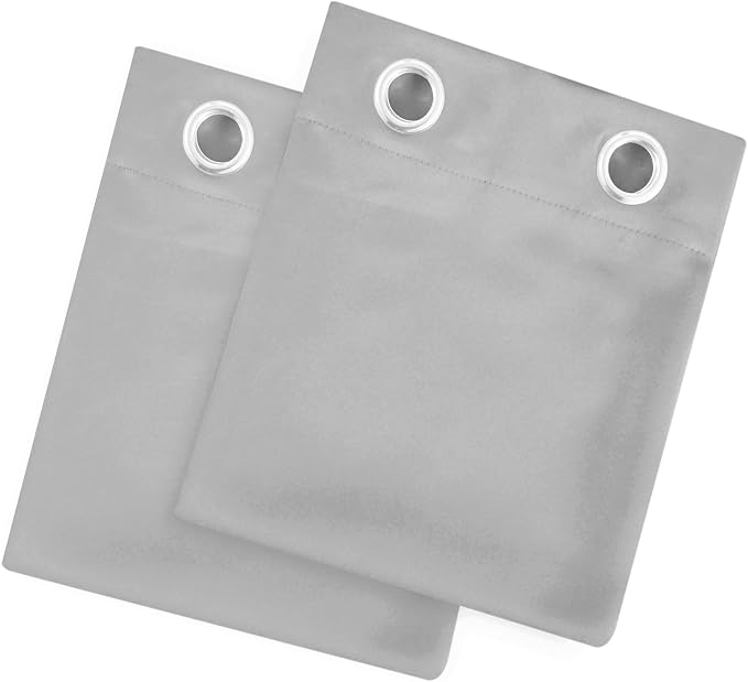 Light Grey Blackout Curtains 42 x 54 Inch Length Set of 2 Panels Grommet Bedroom Curtains for Living Room
