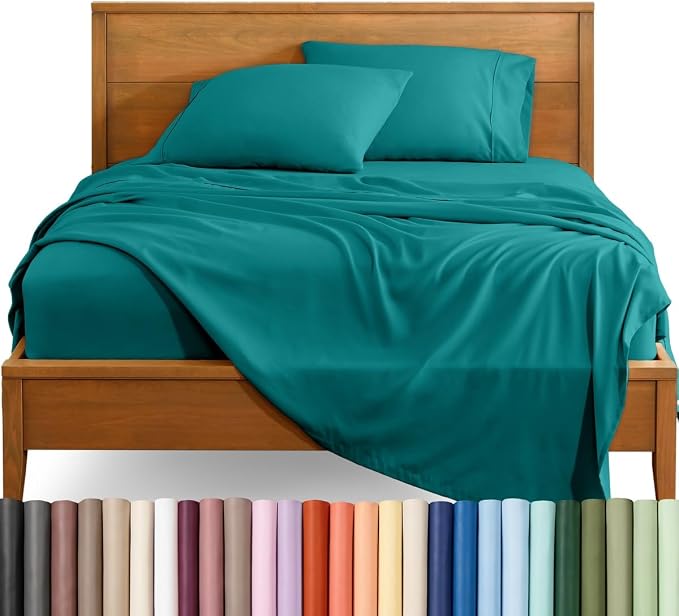 Bare Home King Sheet Set - 1800 Ultra-Soft (King, Emerald) | Deep Pockets 6 to 15 Inches, Breathable, Hypoallergenic, Hotel Luxury, Easy Fit, Soft, All-Season