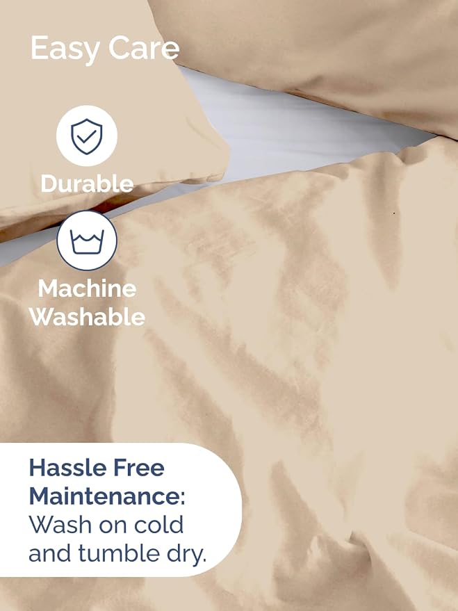 Duvet Cover Queen Size - Extra Soft 3 Piece with Zipper Closure - Cream | Extra Soft, Breathable, Queen Duvet Cover 90" x 90" with 2 Pillow Shams, Zipper Closures & Ties, Women, Men, Kids & Teens