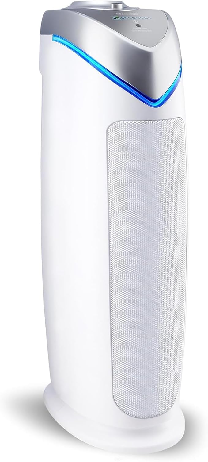 GermGuardian HEPA Air Purifier - Large Room Air Purifier for Bedroom, Office, Dorm, and Home - Filters Pet Dander, Dust, Pollen, Smoke, Scents - AC4825W - 22" Tower - White
