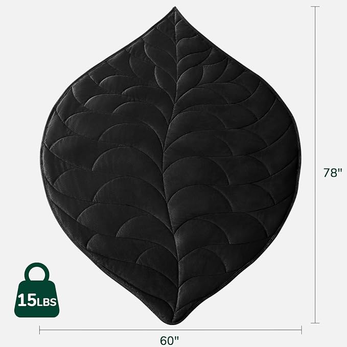 Weighted Blanket for Adults, 15 lbs, 60" x 78", washable Blankets, Black | Soft Queen Size Heavy Blanket, Large Weighted Blankets with Glass Beads for Stress Relief and Sleep Promotion