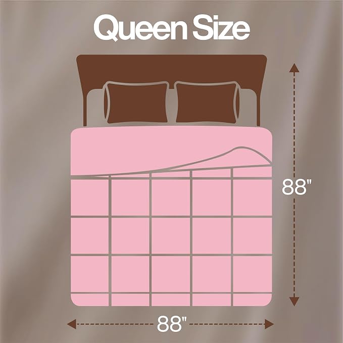 Utopia Bedding Queen Comforter, Duvet Insert, Pink, 88 x 88 Inches | Soft and Fluffy Down Alternative Bed Comforter, All Season, Breathable, Corner Tabs, Box Stitched, Durable, Machine Washable