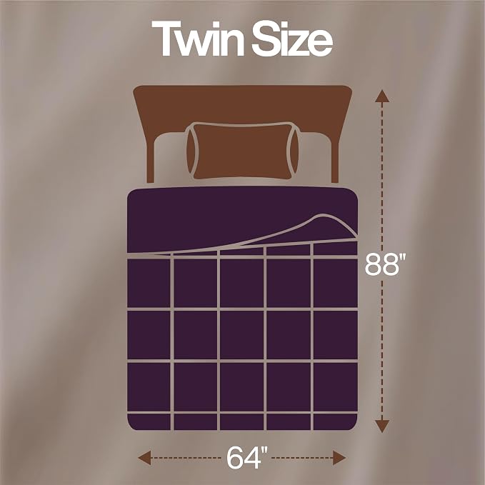 Utopia Bedding Twin Comforter, Duvet Insert, Plum, 64 x 88 Inches | Soft and Fluffy Down Alternative Bed Comforter, All Season, Breathable, Corner Tabs, Box Stitched, Durable, Machine Washable