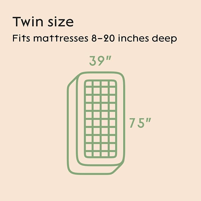 Niagara Sleep Solution Ultra Soft & Cooling Mattress Topper - Twin Size | Rayon Derived from Bamboo, Pillow Top Mattress Pad, 20" Deep Pocket, Back Pain Relief, Perfect for Hot Sleepers, Green
