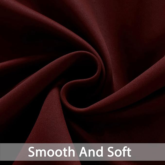 Yakamok Room Darkening Curtains 52x90 inch Length Burgundy Red-Living Room | 2 panels,grommet blackout window treatment,thermal insulated,light blocking drapes,privacy protection,bedroom dining room