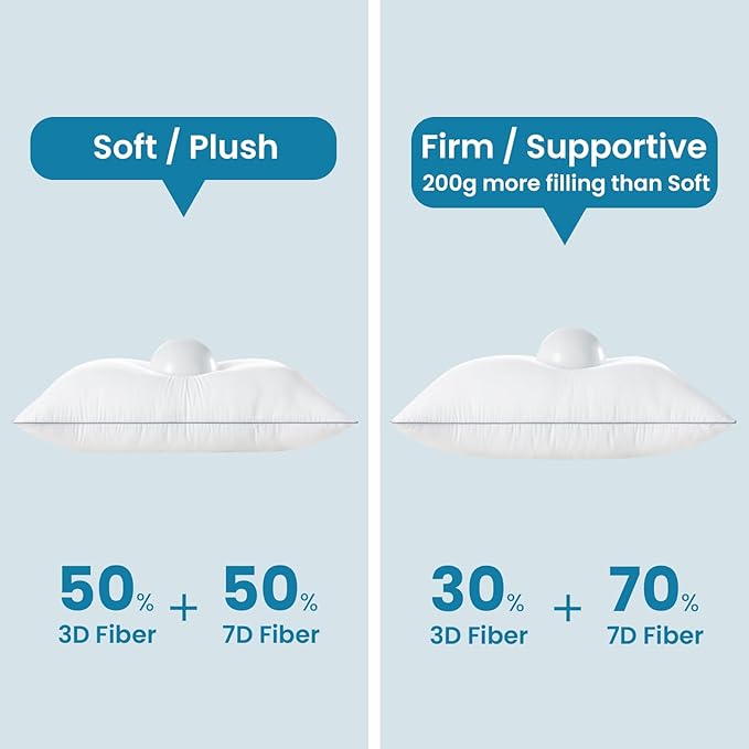 FP FLEXPEDIC Firm Queen Pillows 4 Pack - Adjustable Fluffy Bed Pillows for Sleeping, Down Alternative Fill, Zippered Plush Support, Hotel Quality, Oeko-TEX, Machine Washable, 110GSM Gray