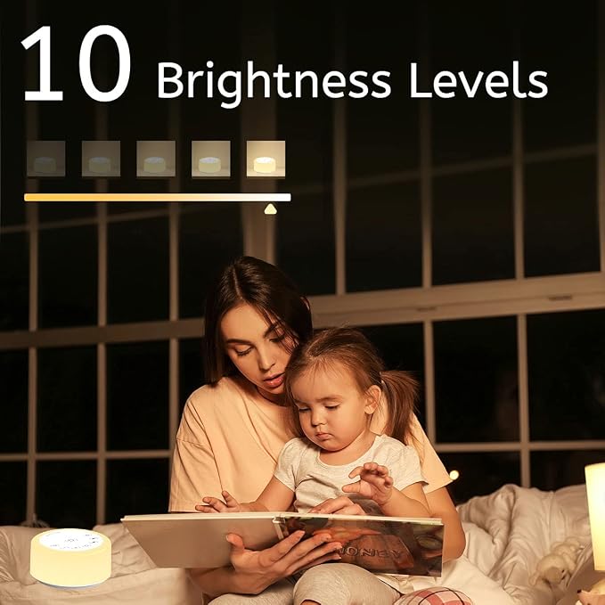 Soother Sleep Sound Machine Night Light White Noise Machine with 30 Soothing Sounds & 12 Color Night Lights for Baby Kids Adults Brown Noise Machine with Timer & Continuous Play for Home Travel Office