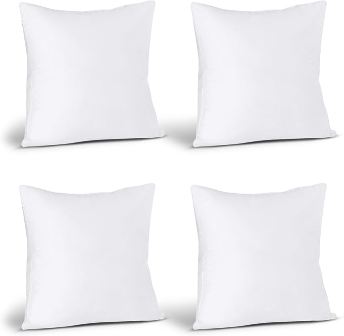 Utopia Bedding Throw Pillows, Decorative 26x26 Pillow Inserts, Set of 4 | Down alternative pillow insert with plush fluffy fill for beds sofas couches and chairs. Suitable for indoor outdoor use.