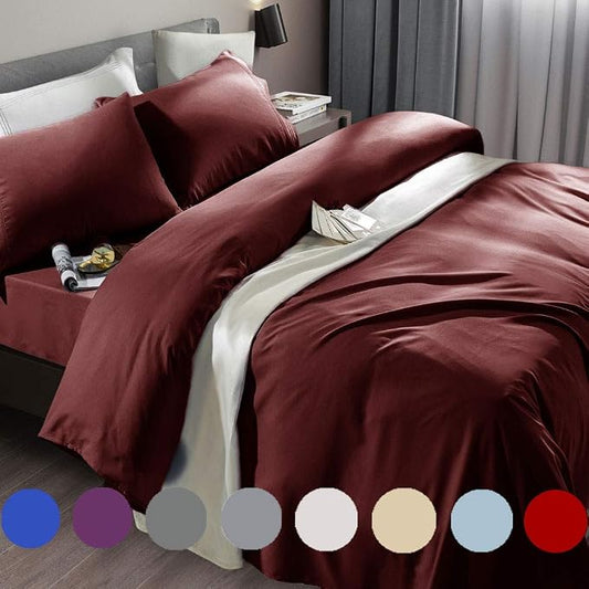 SONORO KATE Bed Sheet Set Super Soft Microfiber 1800 Series Luxury Egyptian Sheets Fit 18-24 Inch Deep Pocket Mattress Wrinkle-6 Piece (Burgundy, King)