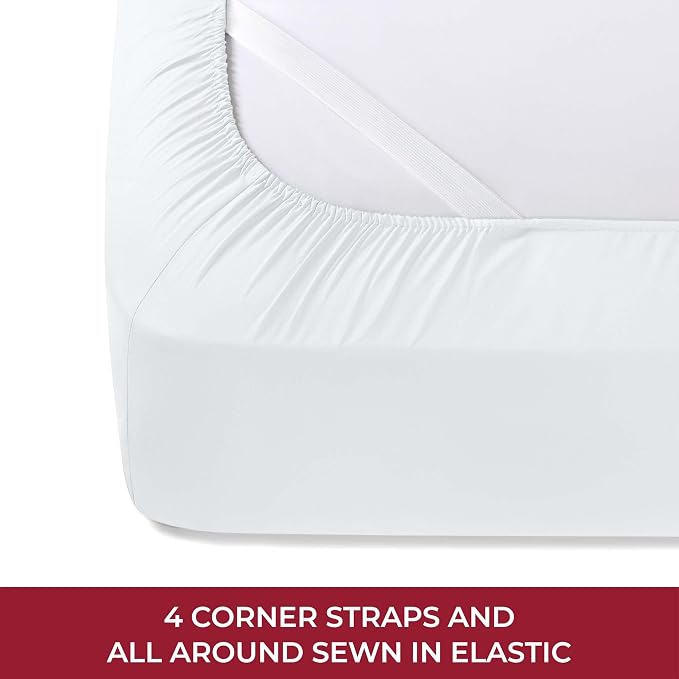 Mellanni Iconic 4-Piece, Ultra Soft Sheet Set (RV/Short Queen, White) | 10M+ Sleepers. Lab-tested: Sleeps Cool, Stays Bright, Strong, Smooth. Good Housekeeping Best Bedding, 7 yrs running.