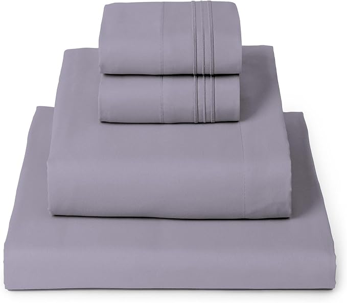 Mellanni Iconic 4-Piece, Ultra Soft Sheet Set (Queen, Hazy Lilac) | 10M+ Sleepers. Lab-tested: Sleeps Cool, Stays Bright, Strong, Smooth. Good Housekeeping Best Bedding, 7 yrs running.