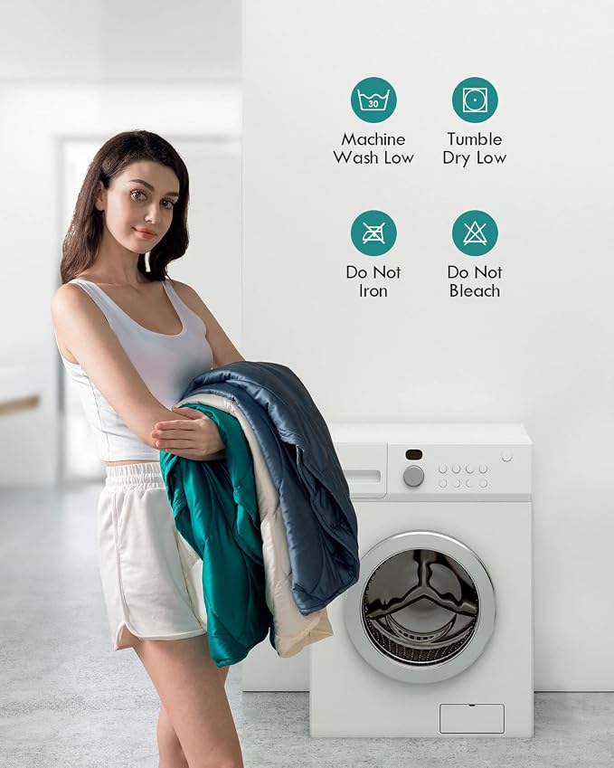 Kaisa Weighted Blanket for Adults(5 lbs, 23"x29"), Weighted Lap Blanket Machine Washable, Small Heavy Blankets with Glass Beads for Home Sleep &Travel,Green