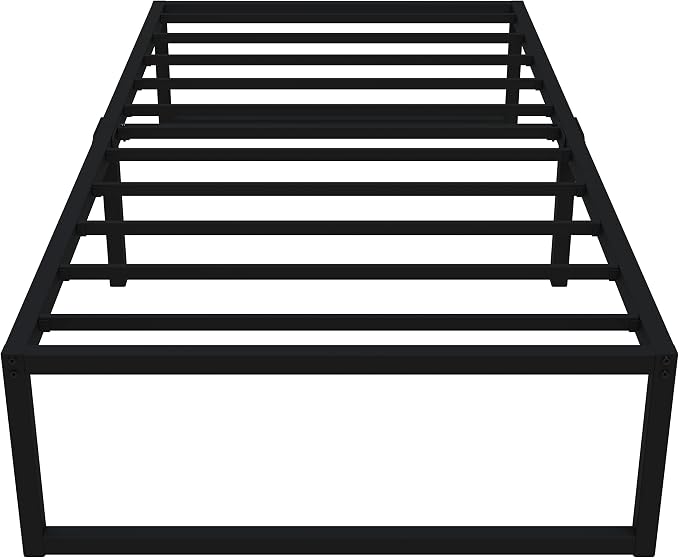 Lutown-Teen 16 Inch Twin Size Bed Frames with Heavy Duty Steel Slat Support | Twin Platform Bed Frame No Box Spring Needed, Noise Free, Easy Assembly, Black