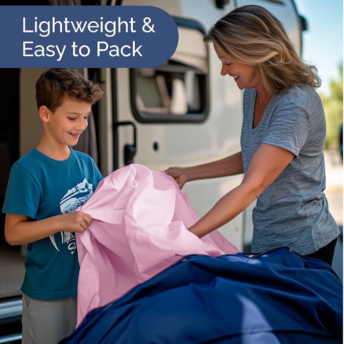 Short Queen Size 4 Piece Bed Sheet Set - RV Short Queen Sheets - Light Pink | Ultra-Soft, Breathable & Cooling Bed Sheets Set with Deep Pockets, Hotel Luxury Bedding for Women & Men, Wrinkle & Fade Free