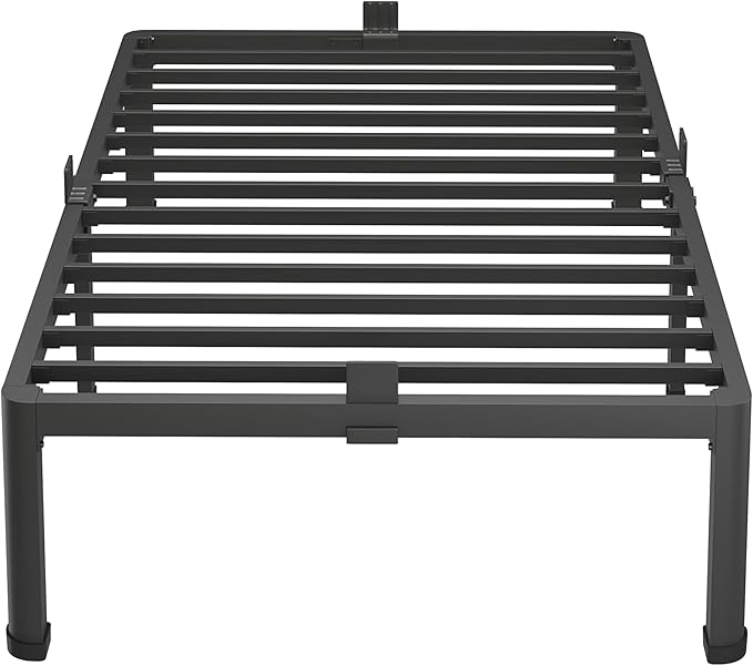 MAF 12 Inch Twin Metal Platform Bed Frame with Round Corner Legs | Mattress Baffle, 3000 LBS Heavy Duty Steel Slat Support, Noise Free, No Box Spring Needed, Easy Assembly, 10.4" Storage Space