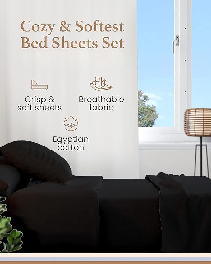 Good Sleep Bedding Split King Sheets Sets for Adjustable Bed, 5 Piece, 100% Egyptian Cotton Bed Sheets for Adjustable Bed, Sateen Weave, 16 Inch Deep Pocket Bed Sheet - Dark Gray