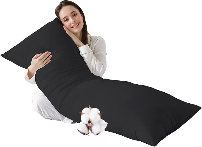 SHOUREN Large Body Pillow,Long Bed Pillow for Adults,20x54in | Breathable,sweat-absorbing,skin-friendly,medium firmness for side sleepers,multiple application