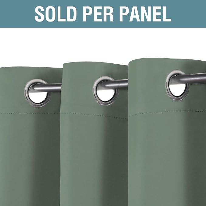 H.VERSAILTEX Blackout Curtain for Bedroom Thermal Insulated Window Treatment Curtain Extra Long 63 inch Length Energy Saving Solid Grommet Top Blackout Drape, One Panel, Green Bay, 52" W x 63" L
