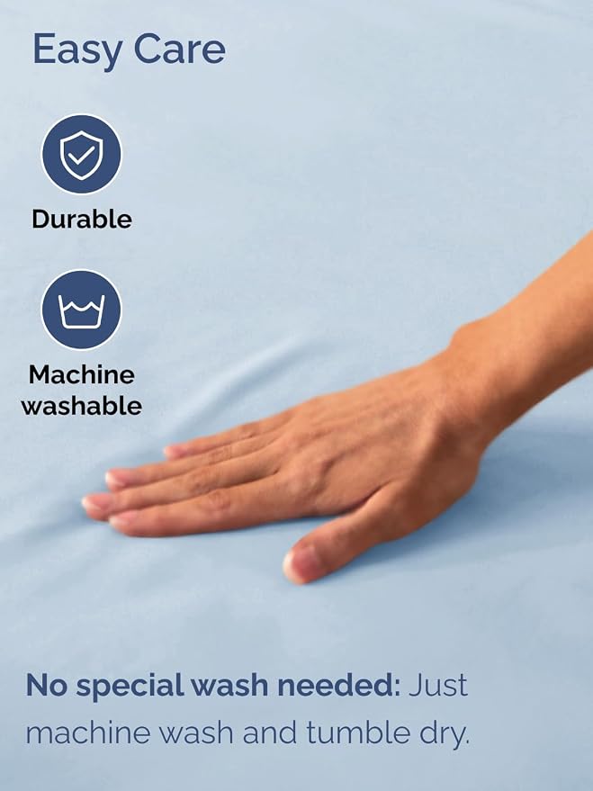 Deep Twin XL Fitted Sheet - College Dorm Room Essentials - Sky Blue | Easily Fits 18 inch to 24 inch Mattress, Wrinkle Resistant, Soft, Breathable & Comfy, Extra Deep Pockets Fitted Sheet