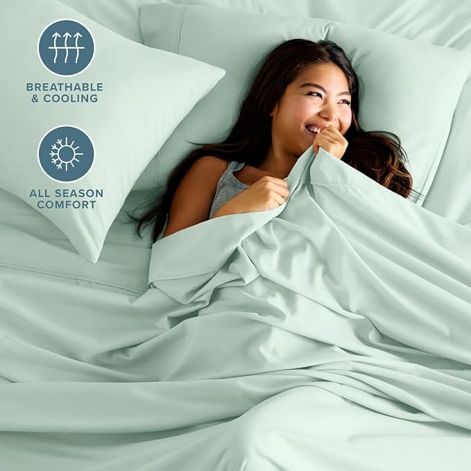 Bare Home King Sheet Set - 1800 Ultra-Soft (King, Spring Mint) | Deep Pockets 6 to 15 Inches, Breathable, Hypoallergenic, Hotel Luxury, Easy Fit, Soft, All-Season