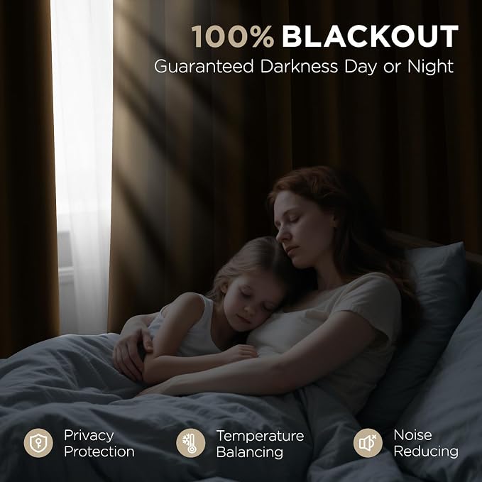 Joydeco 100% Blackout Curtains Velvet Black Out Curtain 96 Inch Drapes | for Bedroom Living Room, Heat and Light Blocking, Thermal Insulated Luxury Heavy Duty Curtain 2 Panels Grommet Top