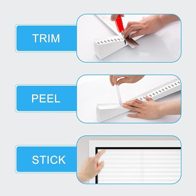 MYshade 12 Pack Temporary Light Filtering Paper Shades for Windows,Paper Pleated Blinds with Adhesive,No Tools No Drilling Free Cut Size Temporary Room Darkening Shades(White, 48" W x 72" H)