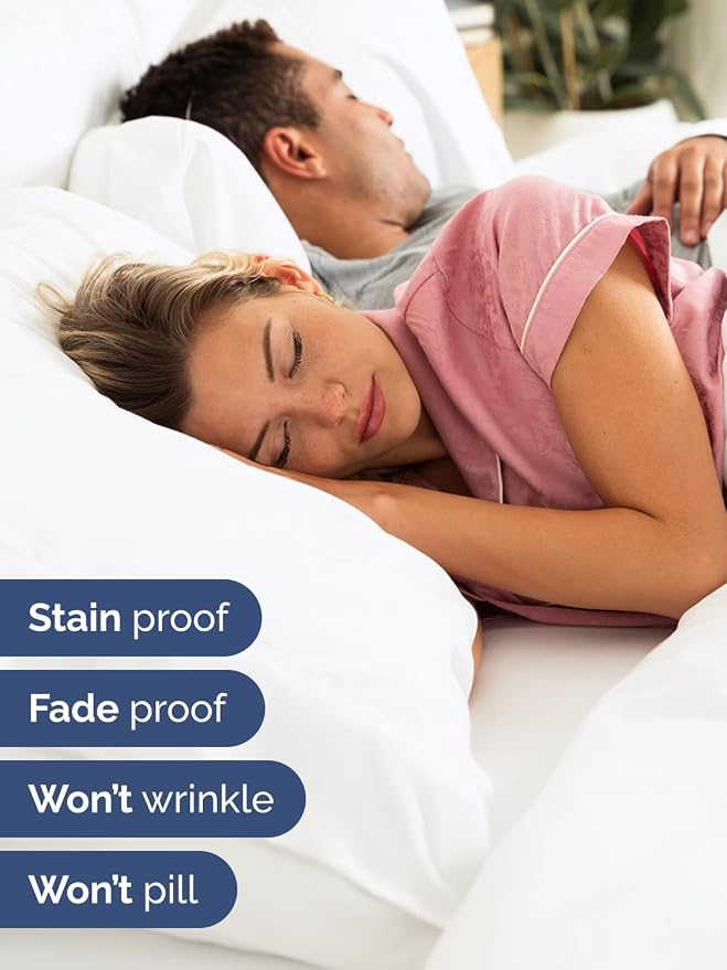 Extra Deep Cal King Sheet Set - 4 Piece Breathable & Cooling Sheets - White | Easily Fits 18 to 24 inch Mattress, Ultra Soft, Wrinkle & Fade Free with Extra Deep Pockets, Comfy Hotel Luxury Bedding