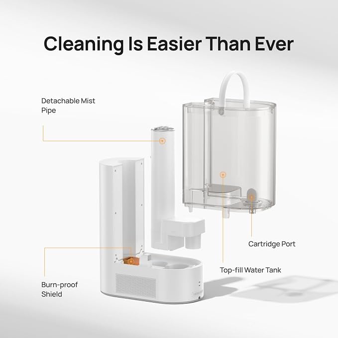 DREO 6L Smart Humidifiers for Bedroom, Warm & Cool Mist for Large Room | 60-Hour Quiet Runtime, 500ML/H Output, Smart Humidity Sensor, Indicator Light, App Control, Works with Alexa & Google, White
