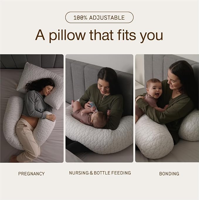 Coop Home Goods Original Adjustable Maternity Pillow, with Memory Foam and Washable Cover, Body Pillow for Pregnancy, Side Sleeper and Full Body Support During Pregnancy