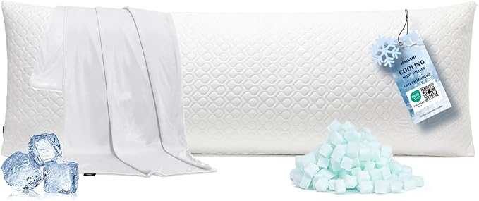 Extra Long Body Pillow Cubies Memory Foam 150x50cm – Anime Body Pillow Insert for Adults – with Cooling Cover Huggable Pillows 20x60 inches
