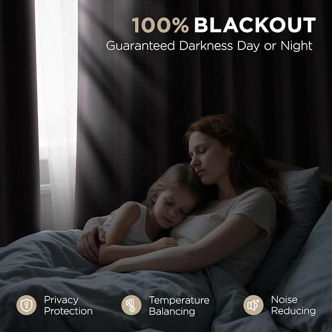 Joydeco 100% Blackout Curtains Velvet Black Out Curtain 84 Inch Drapes | for Bedroom Living Room, Heat and Light Blocking, Thermal Insulated Luxury Heavy Duty Curtain 2 Panels Back Tab&Rod Pocket