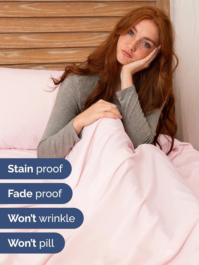 Extra Deep Full Sheet Set - 6 Piece Breathable & Cooling - Lavender Pink | Hotel Luxury Bed Sheets Set, Easy & Secure Fit, Ultra-Soft, Wrinkle & Fade Free, Comfy Sheets Set with Extra Deep Pockets