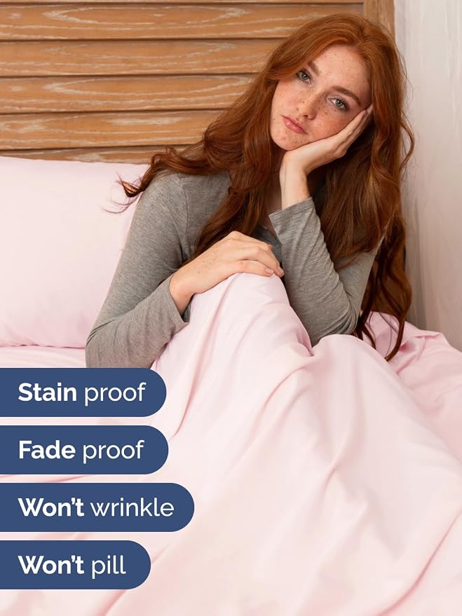 Extra Deep Queen Sheet Set - 4 Piece Breathable & Cooling - Lavender Pink | Easily Fits 18 to 24 inch Mattress - Ultra Soft, Wrinkle & Fade Free with Extra Deep Pockets - Comfy Hotel Luxury Bedding