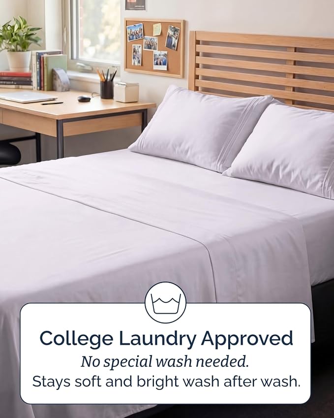 Full XL Sheets - 4 Piece Full XL Sheet Set - Breathable - Light Lavender | Hotel Luxury Bedding for Women & Men with Deep Pockets, Ultra-Soft, Comfy, Easy-Fit, Wrinkle Free & Fade Resistant, Oeko-Tex