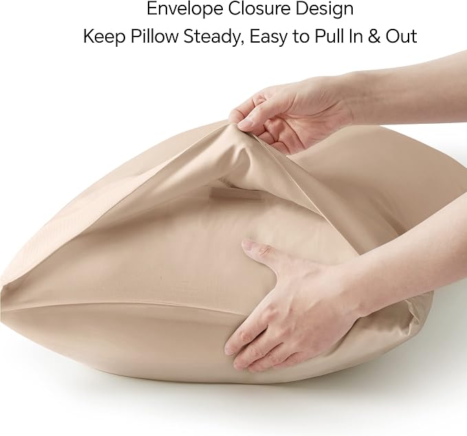 BEDELITE Body Pillow Pillowcase, Rayon from Bamboo, Taupe, 20"x54" | Cooling and Breathable Body Pillow Cover for Hot Sleepers & Night Sweats, Silky Soft Full Long Pillow Case, Envelope Closure