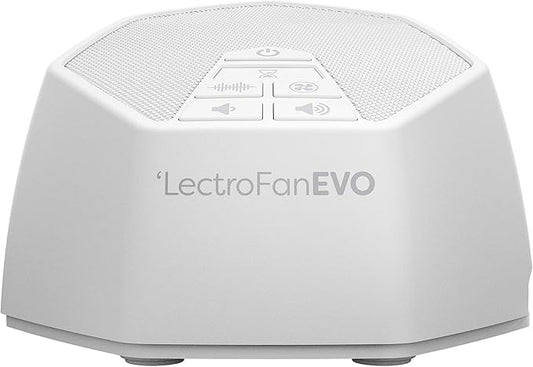 Adaptive Sound Technologies LectroFan EVO Sound Machine, White | Non-Looping Sound Machine for Sleep with Soothing Noise, Convenient Sleep Timer, Lightweight Build, USB Powered