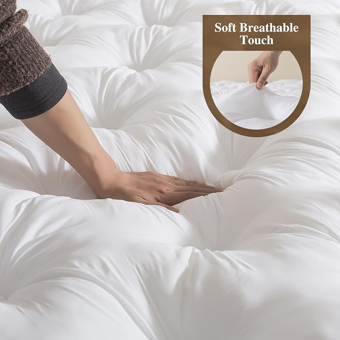 WhatsBedding 5 Inch Memory Foam Mattress Topper (King, 78x80), Deep Pocket | 2000GSM Fluffy Shredded Memory Foam Filled, Extra Soft Pillow Top for Back Pain Relief, Thick & Supportive Bed Topper