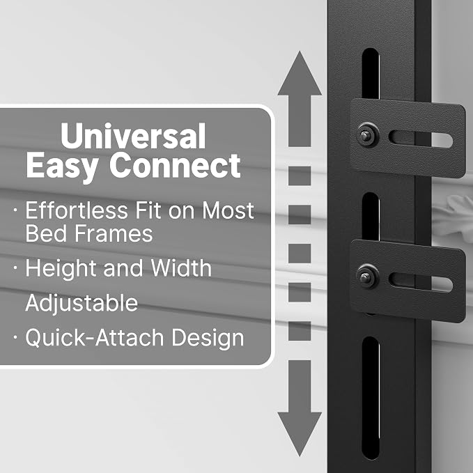 Weehom Metal Queen Headboard Only with LED Lights and USB, Black | Freestanding queen size headboard; adjustable height; USB charging station; modern bedroom design