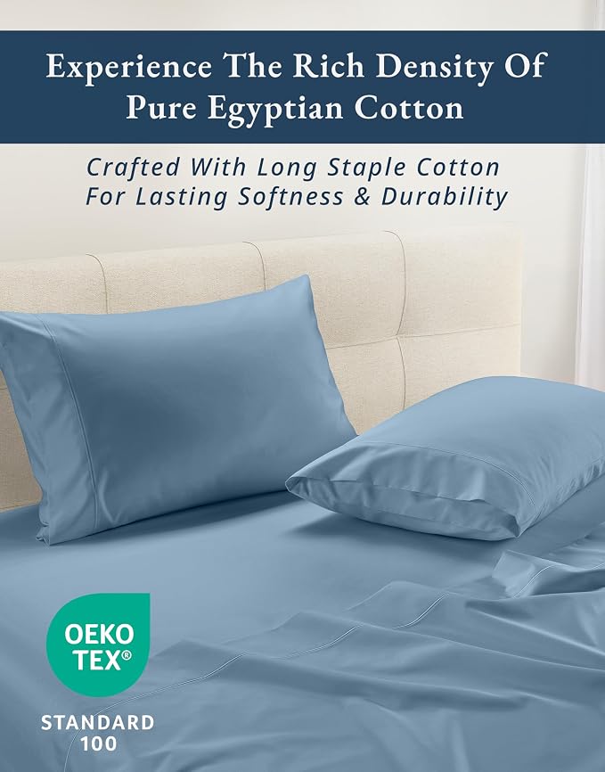 LANE LINEN Sleep Number Sheets Split Top King Sateen - Mountian Spring | King Size Deep Pocket Sheets - 4-Piece Set, For Guests And Everyday Use, For A Silky Hotel-Style Bed, Luxe Sheen