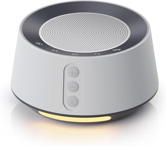 White Noise Machine with Night Light – 20 Soothing Sounds, 10 Color Lights, 5 Timer Settings & Memory Function, Portable Sleep Sound Machine for Baby Nursery, Kids & Adults, Grey